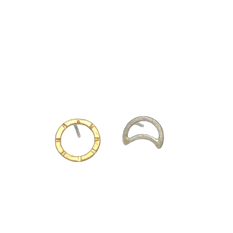 Sun and Moon Stud Earrings