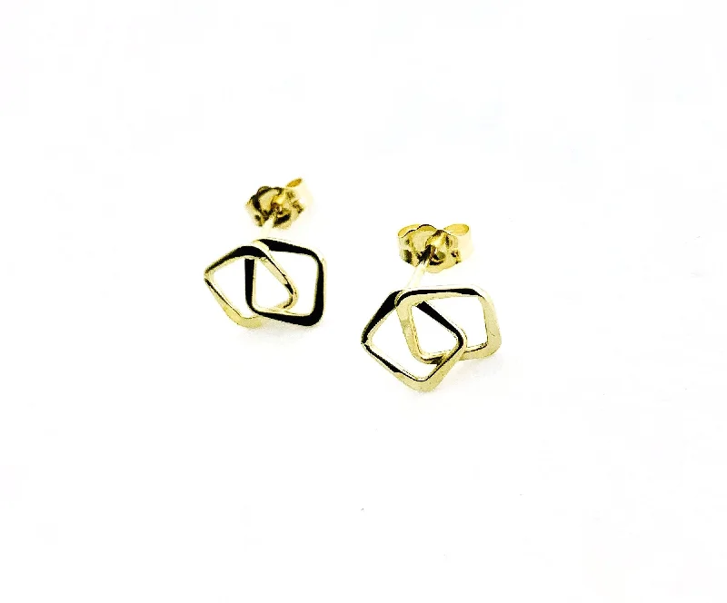 Tumbling Square Stud Earring