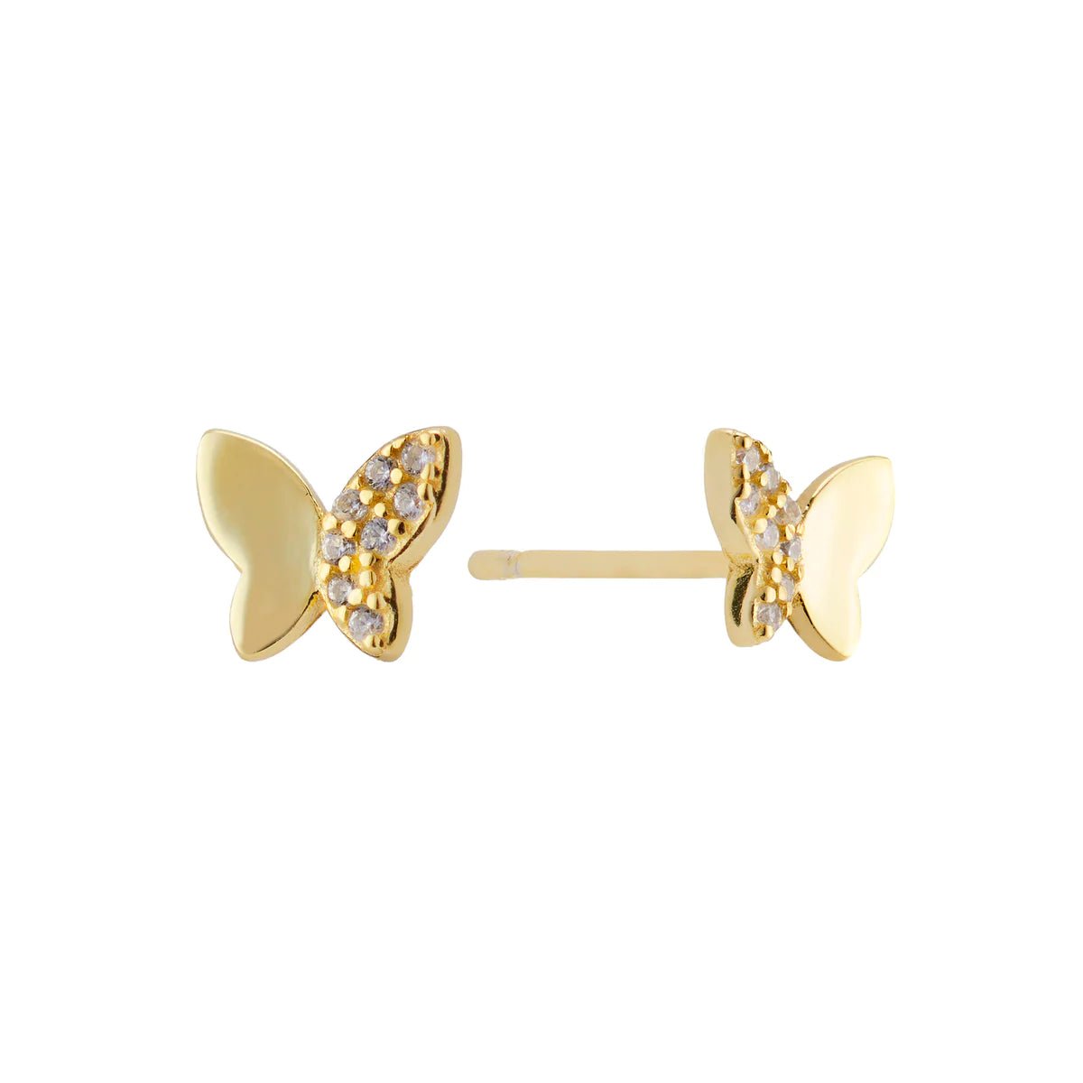 YGP Sterling CZ Butterfly Stud Earrings