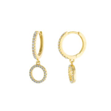 YGP Sterling CZ Circle Drop Hoop Earrings