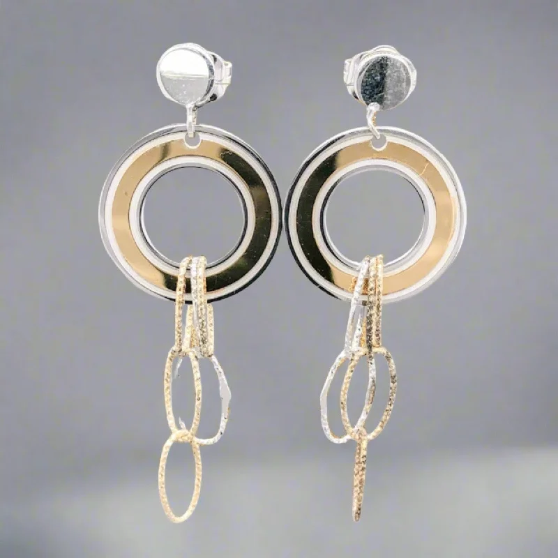 YGP Sterling Frederic Duclos Circle & Oval Drop Earrings