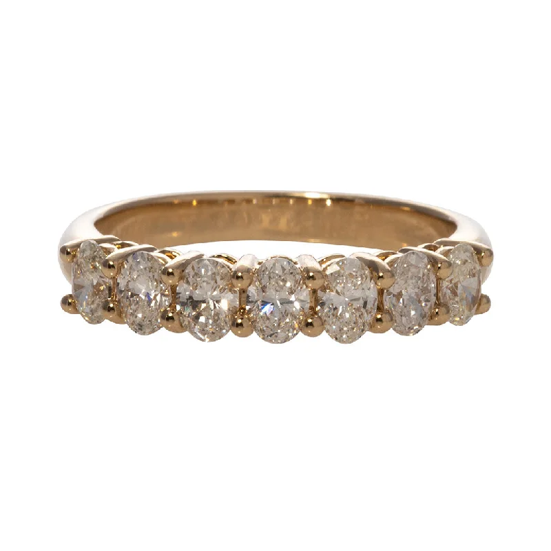 Oval Diamond 7-Stone 14K Yellow Gold Band