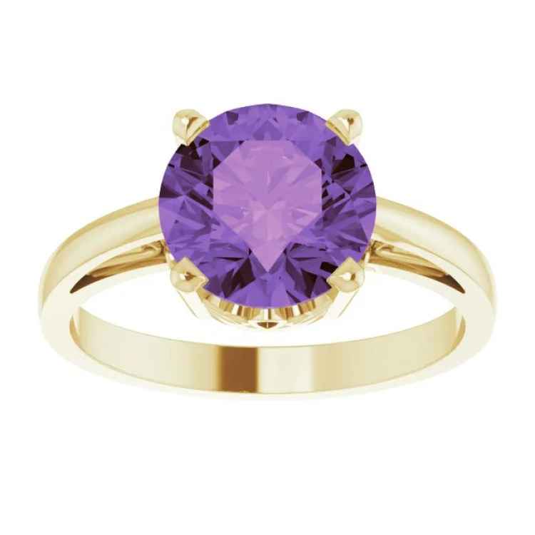 14K Yellow Natural Amethyst Ring