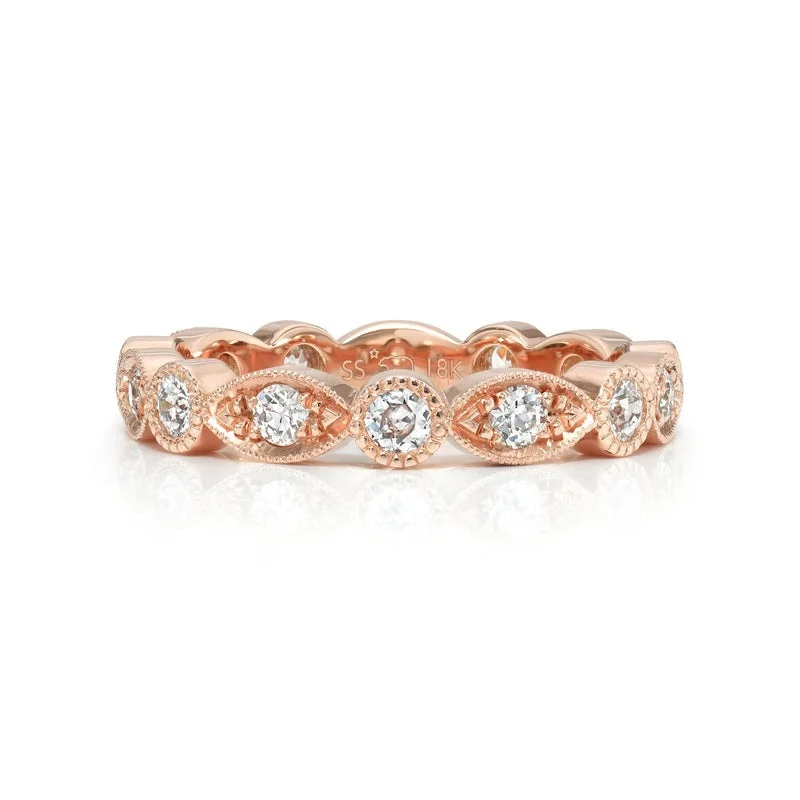 Single Stone 18K Rose Gold Elizabeth Band