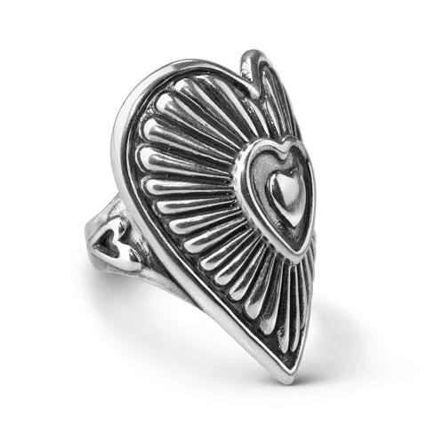 Sterling Silver Bold Heart Ring Sizes 5 to 10