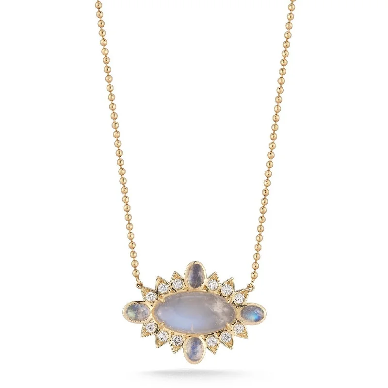 14K/18K Gold Moonstone & Diamond Nora Necklace