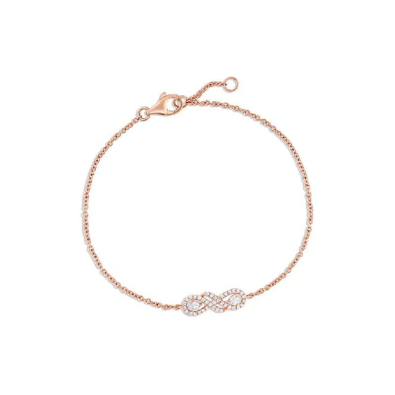 18K Rose Gold 0.25ctw Diamond Chain Bracelet