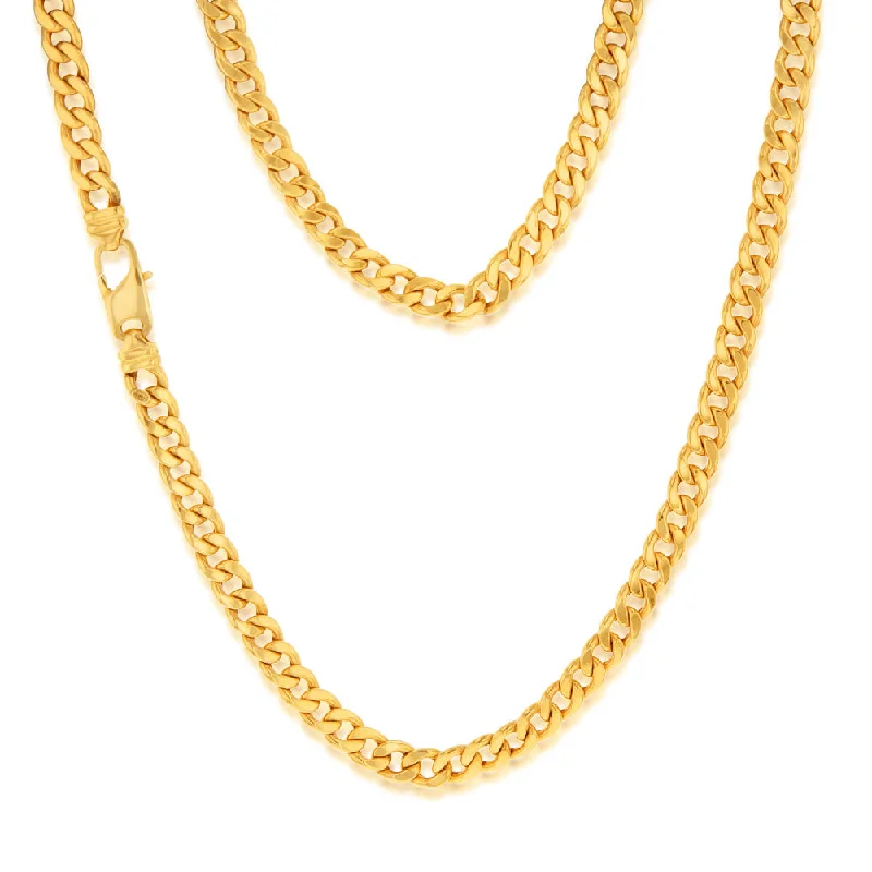 9ct Yellow gold Copper Filled Flat Curb 60cm Chain 190 Gauge