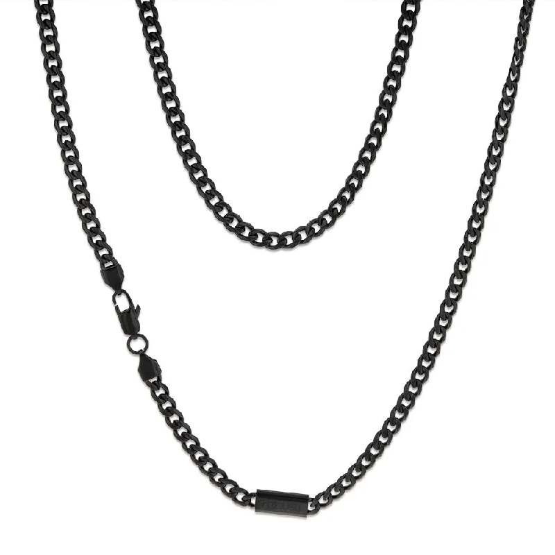 Black Stainless-Steel Curb 60cm Chain