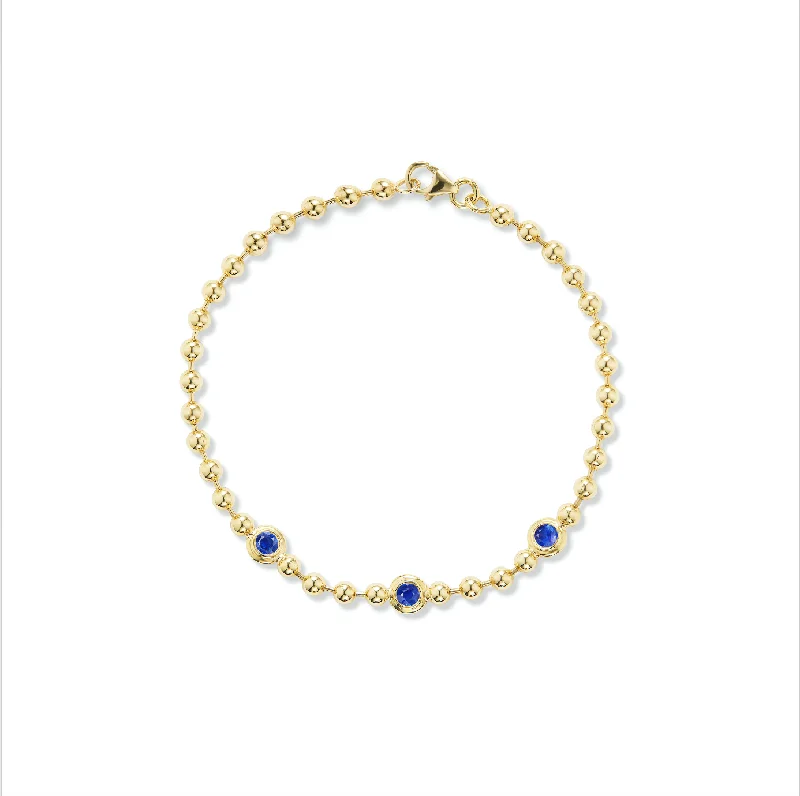 Double Bubble Bezel Blue Sapphire Bracelet