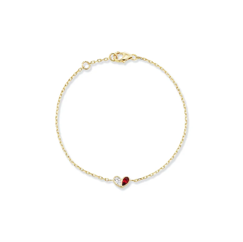 Mini Sweetheart Bracelet Diamond & Ruby