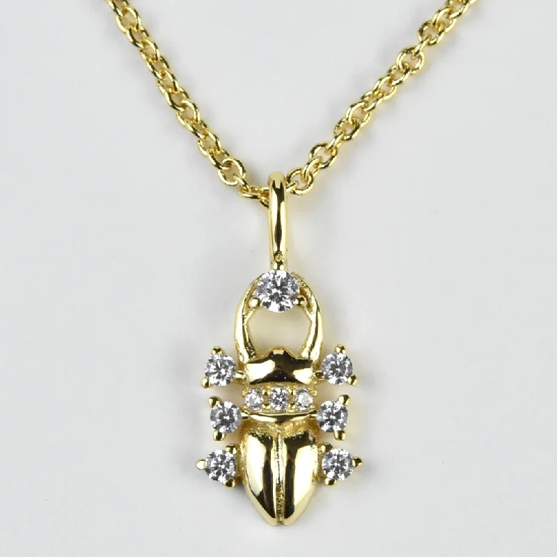 Crystal Scarab Necklace