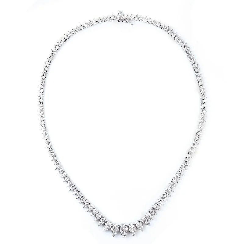 20" Custom-Made Graduated Diamond Necklace in 18k White Gold