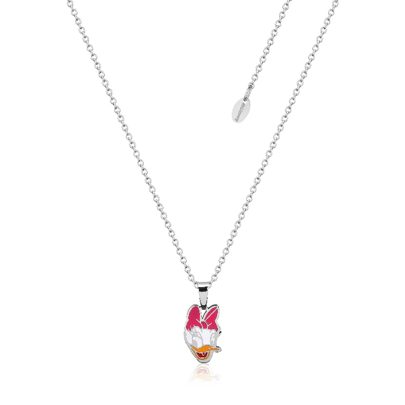 DISNEY Stainless Steel 47cm Animated Daisy Duck Pendant on Chain