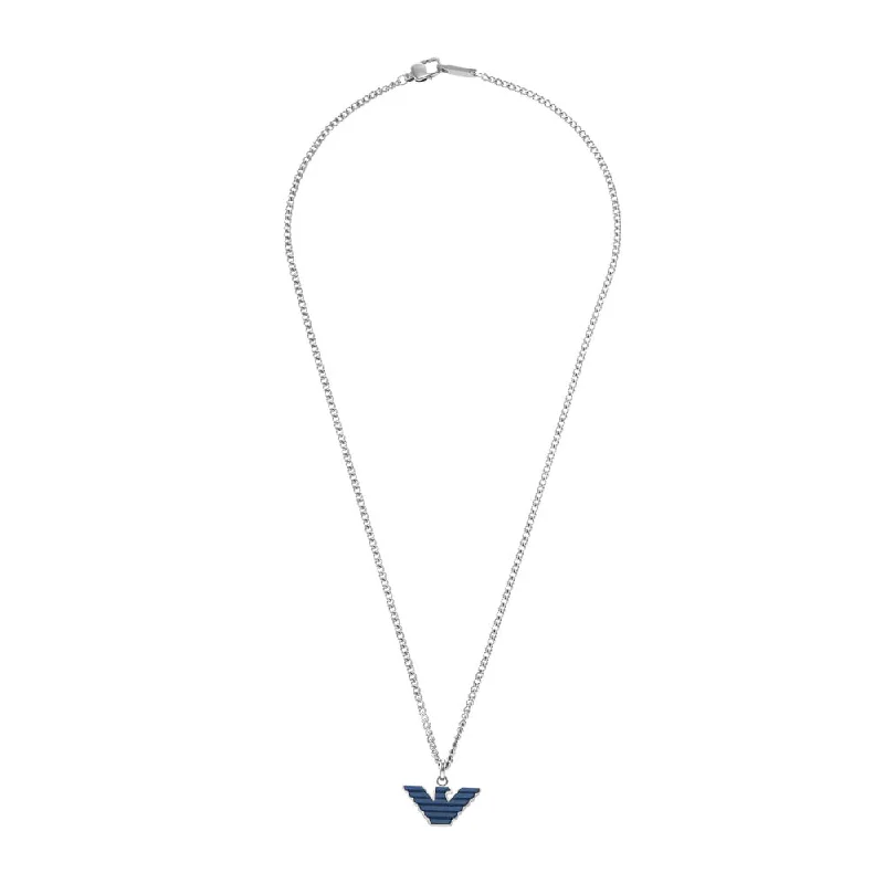 Emporio Armani Stainless Steel Logo Essential Pendant With Chain