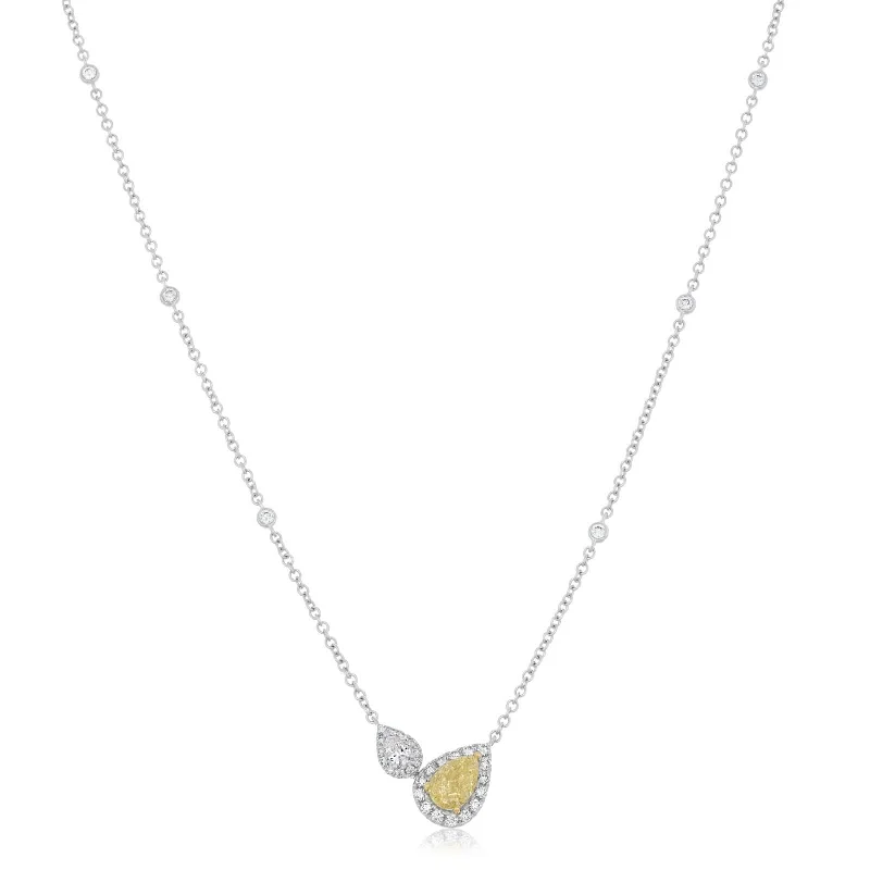 Fancy Yellow & White Diamond Necklace