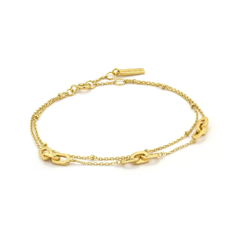 Gold Links Double Bracelet