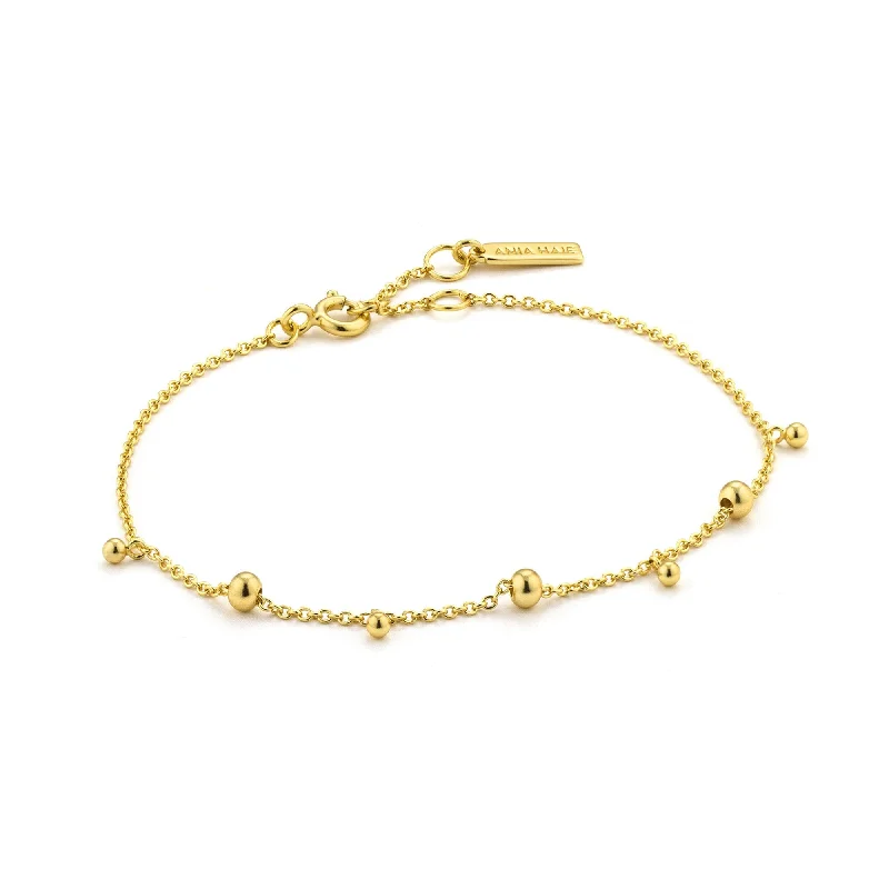 Gold Modern Drop Balls Bracelet