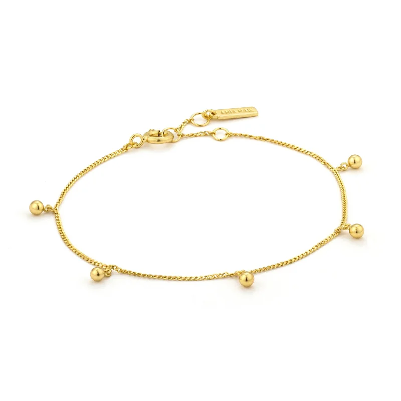 Gold Orbit Drop Balls Bracelet