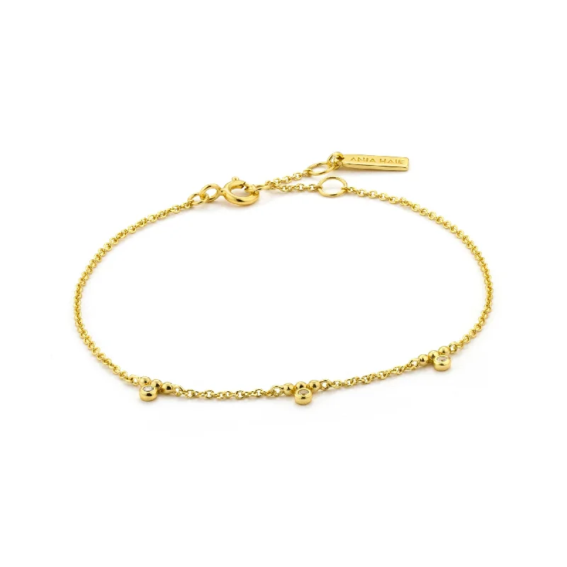 Gold Shimmer Triple Stud Bracelet