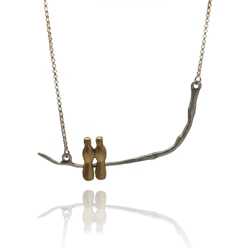 Gold Vermeil Perched Pair Necklace