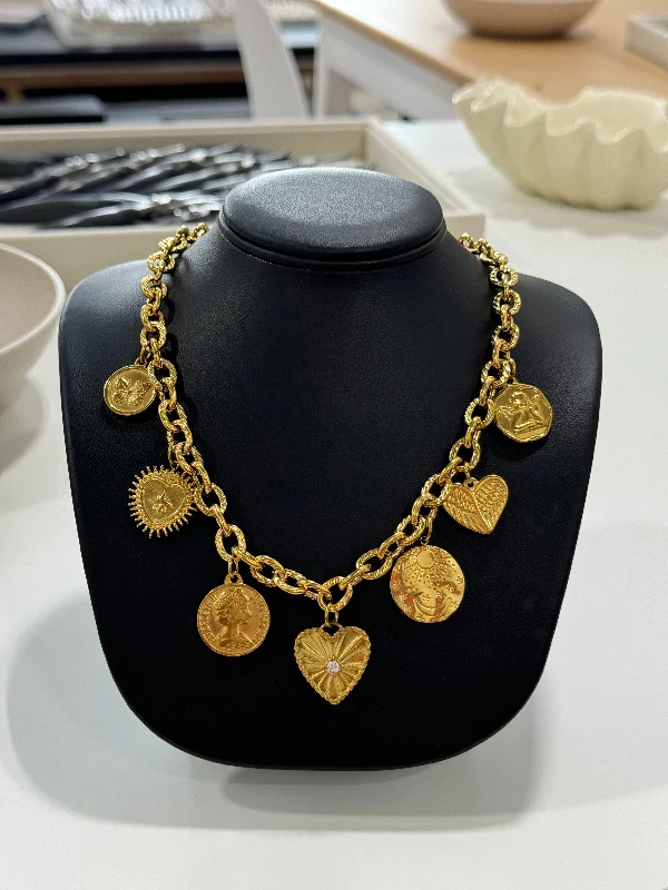 Gold Zaana Custom Charm Necklace