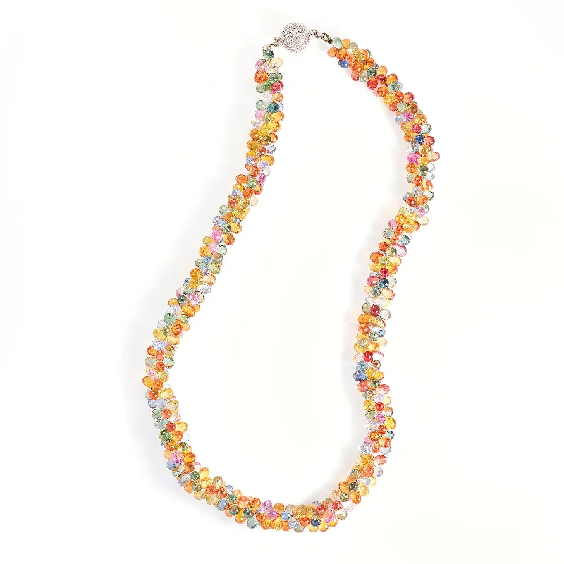 Multi-Colored Sapphire and Diamond Necklace