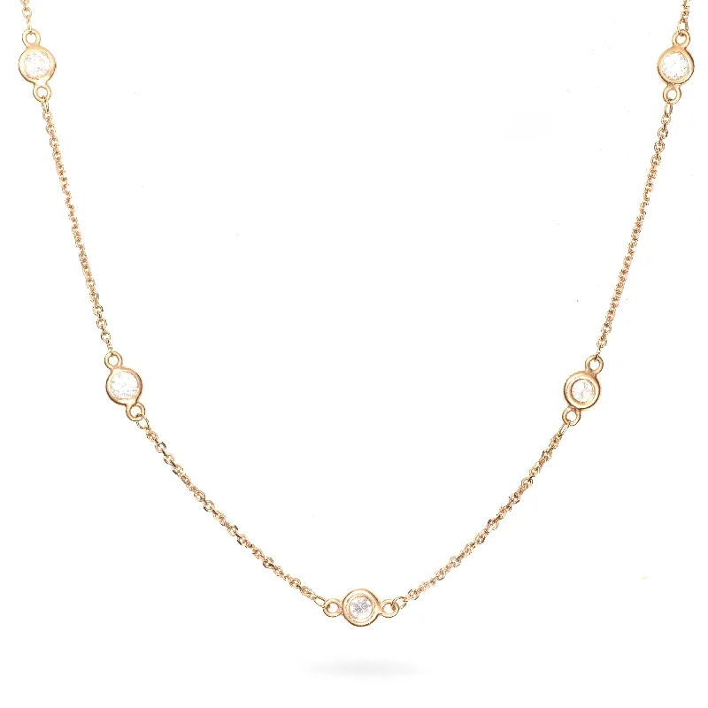 Diamonds By the Yard Necklace in 14K Rose Gold 36"