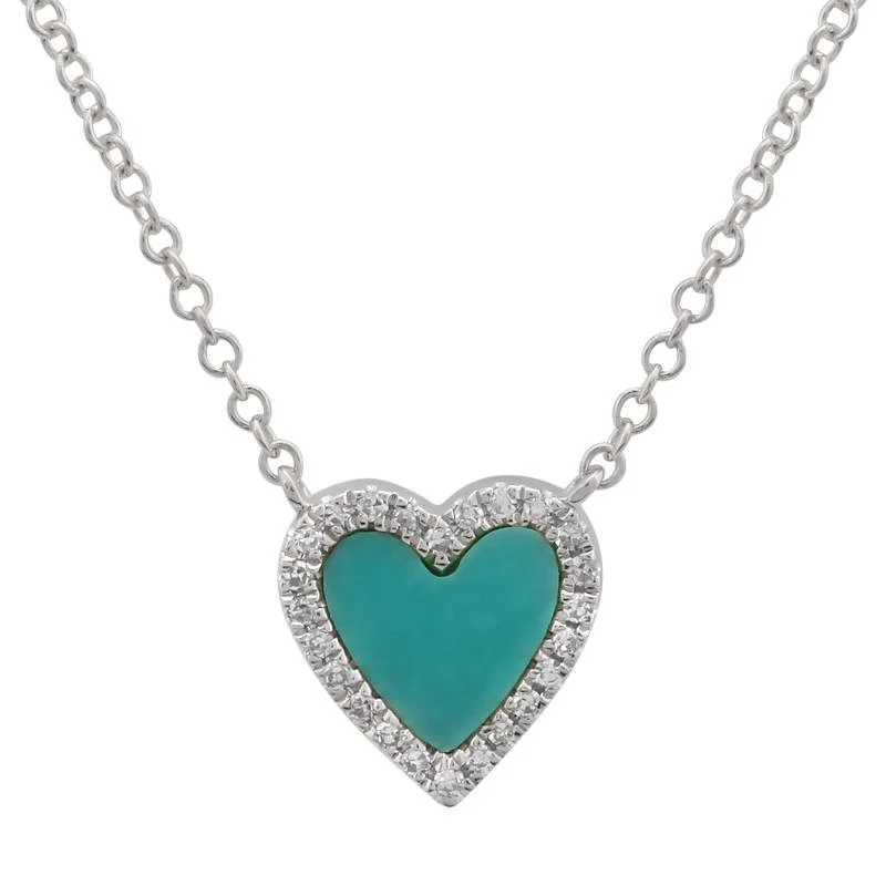 Petite Turquoise Heart Necklace