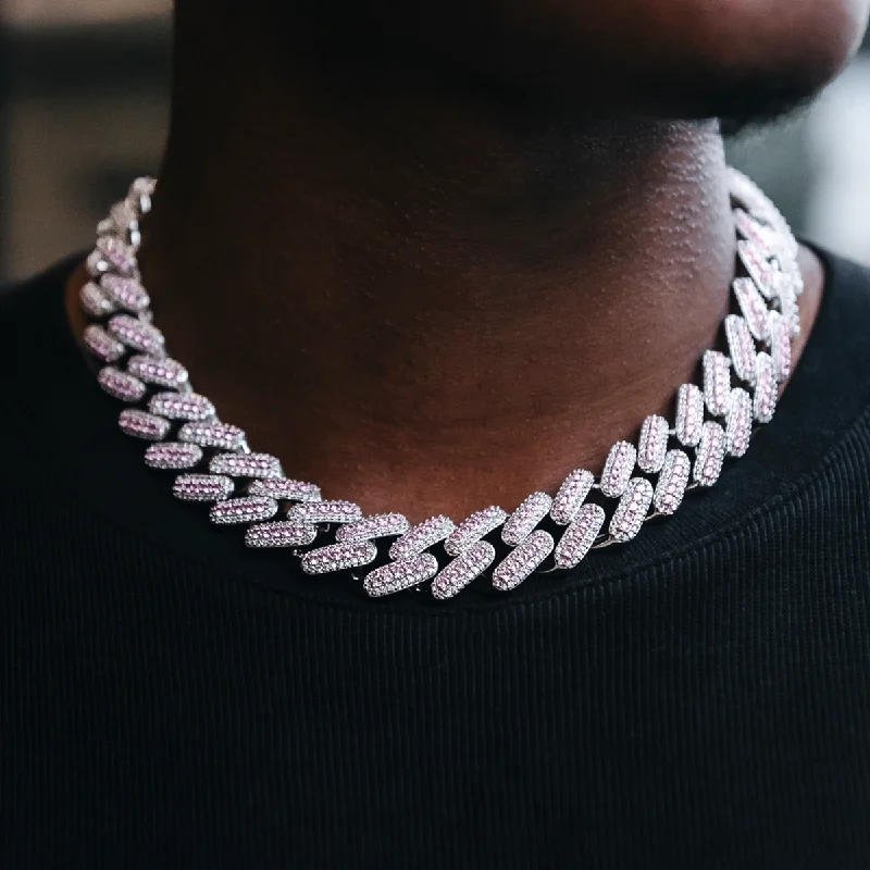 Pink Diamond Cuban Chain- 19mm