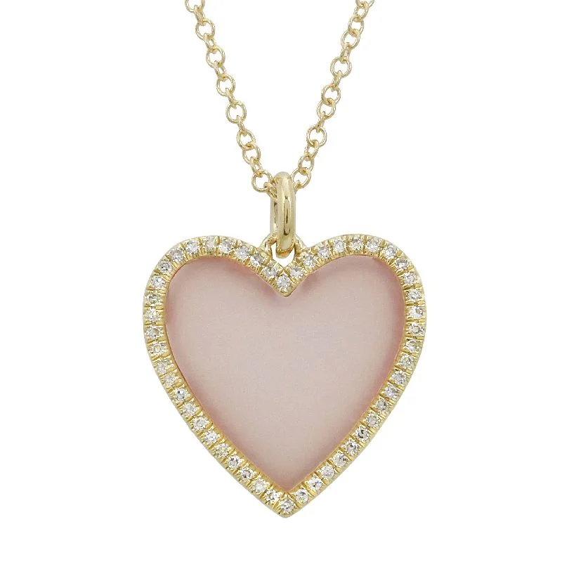 Pink Opal Heart Necklace