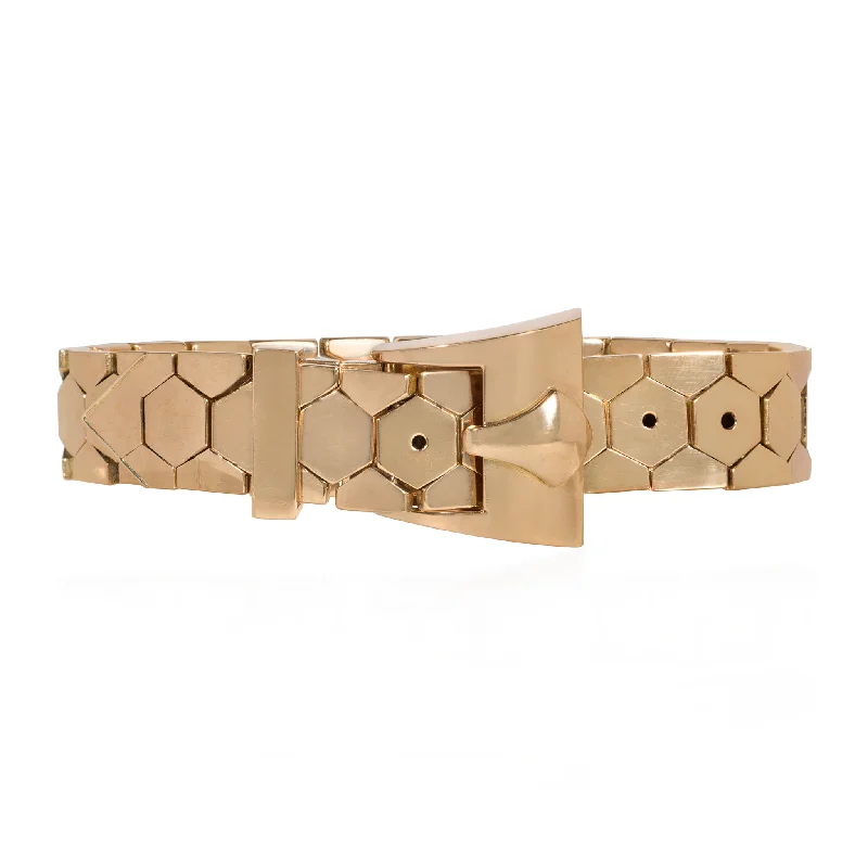 Retro 18KT Yellow Gold Belt Bracelet