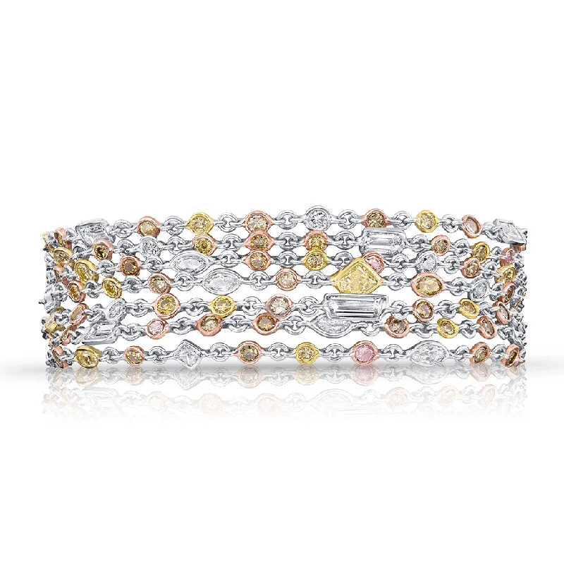 Rivière 14 ctw Multicolor Diamond Bracelet