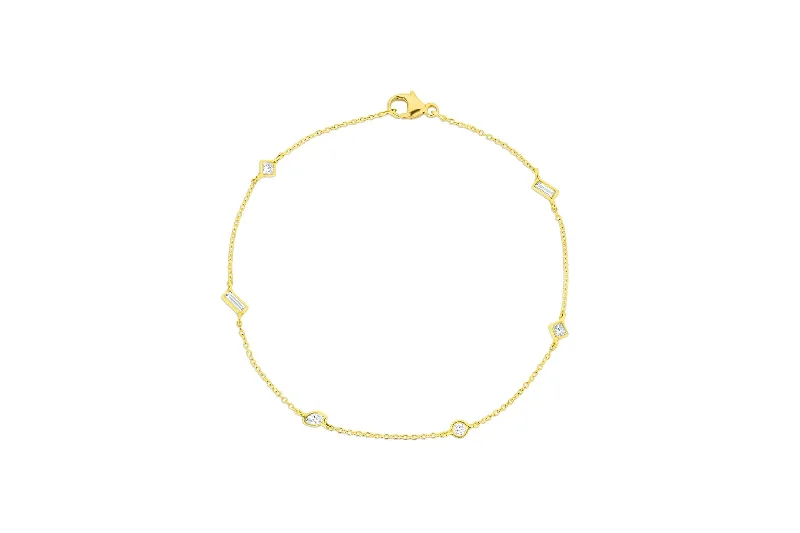 Rivière Yellow Gold Multi-shape Diamond Bracelet