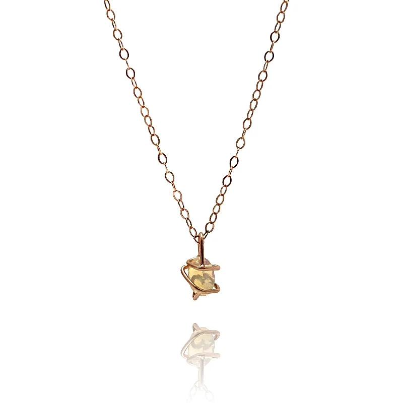 Rose Gold and Opal Pendant Necklace