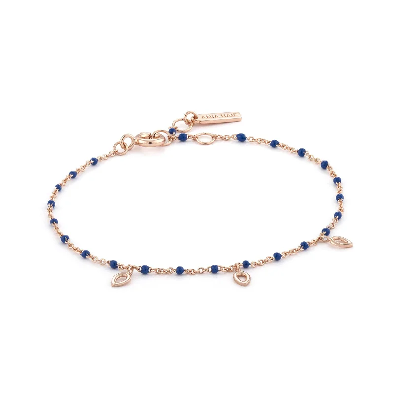 Rose Gold Dotted Triple Raindrop Bracelet