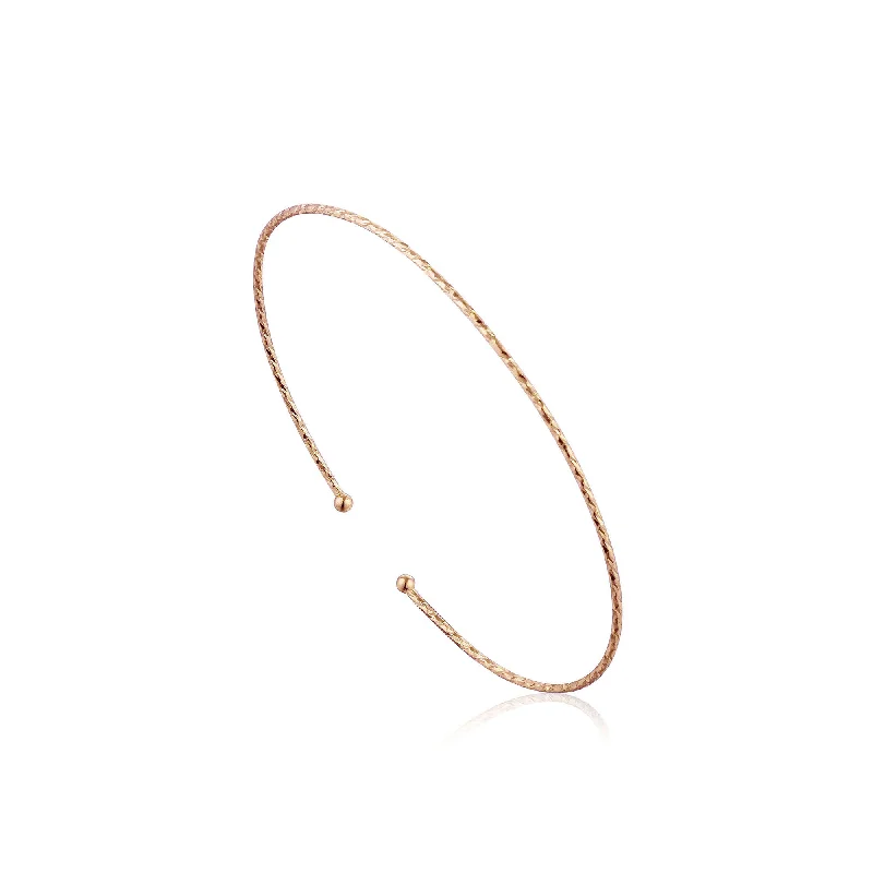 Rose Gold Texture Thin Cuff