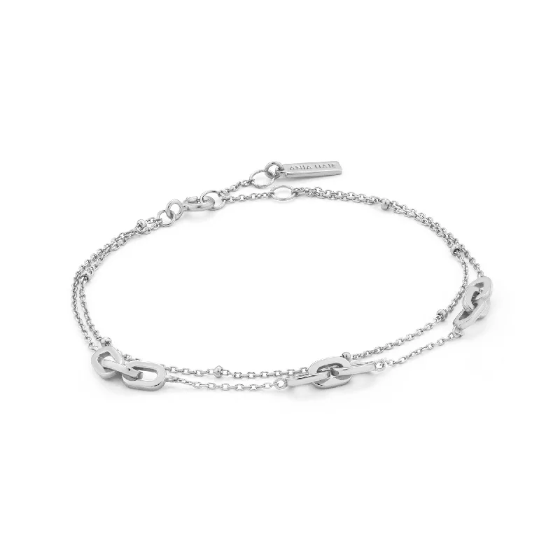 Silver Links Double Bracelet