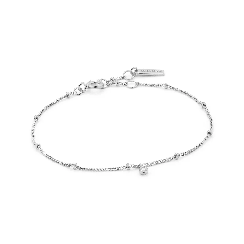 Silver Shimmer Single Stud Bracelet