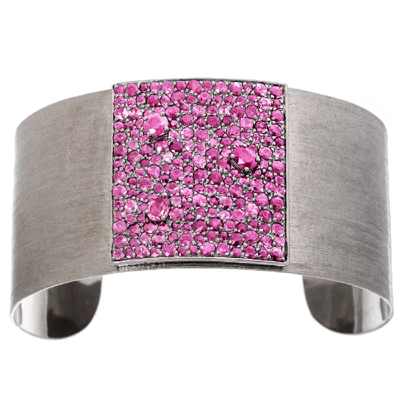 Stardust Cuff Silver Pink Sapphire