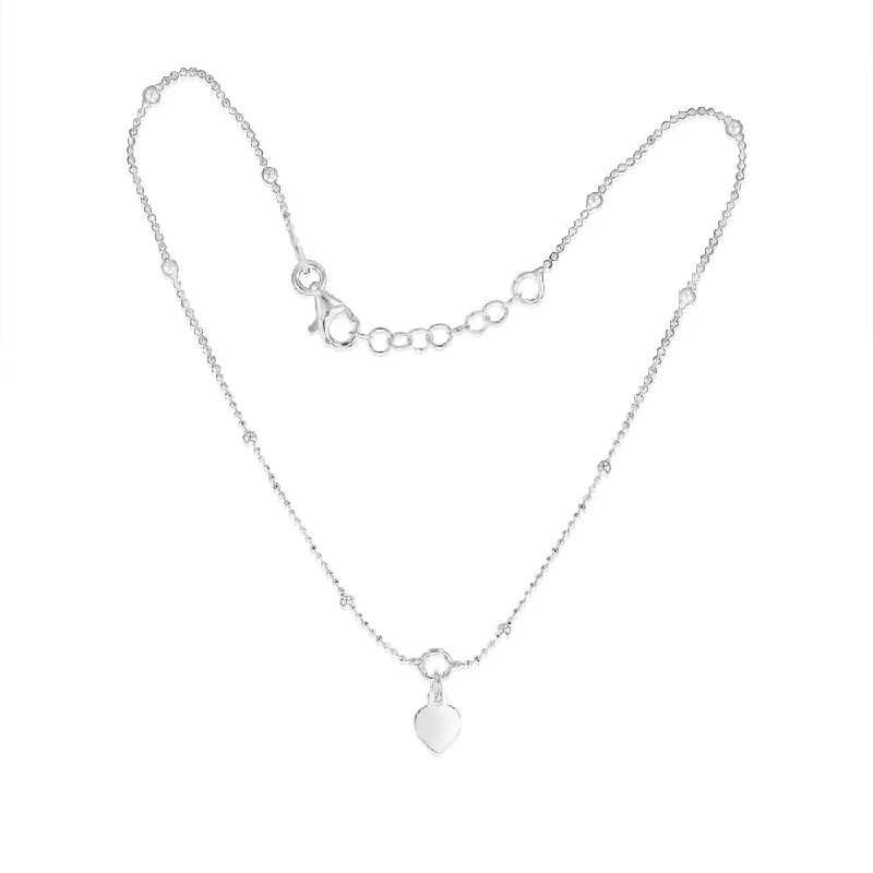 Sterling Silver Ball And Chain 27cm Anklet