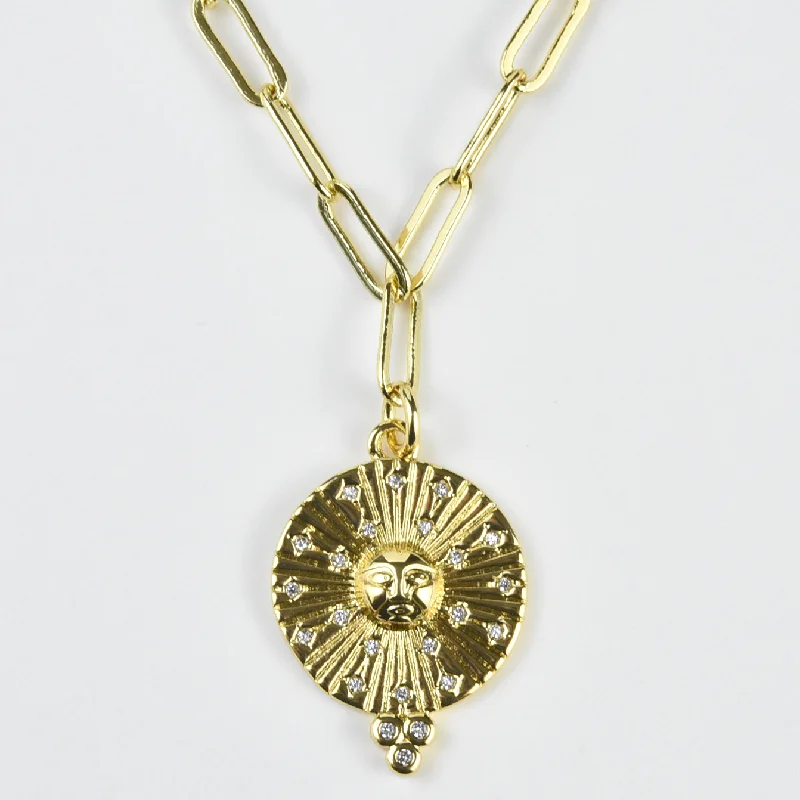 Sun Ray with Crystals Necklace