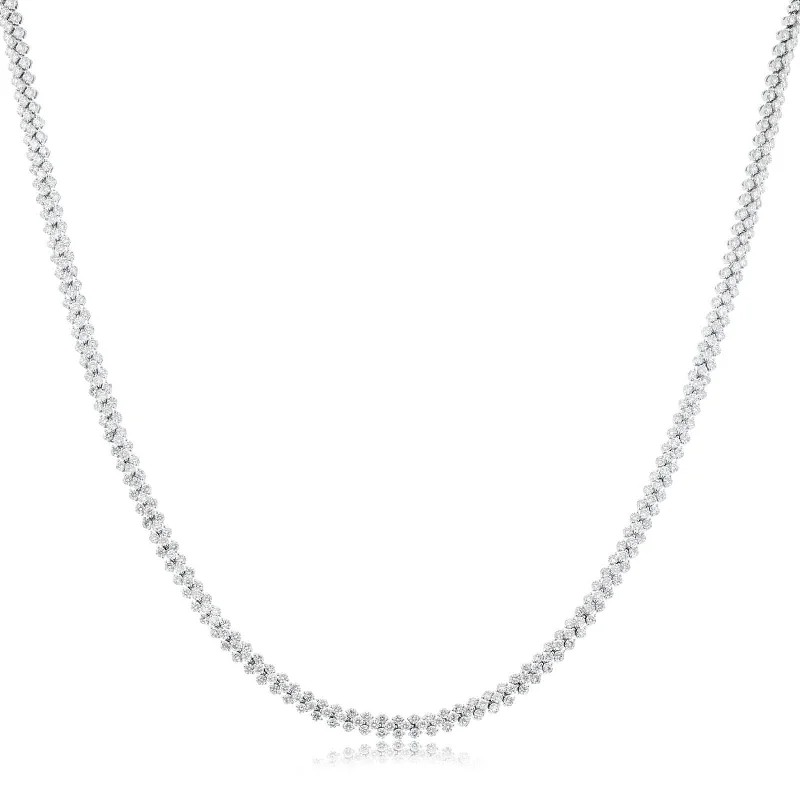 Three Row Diamond Necklace