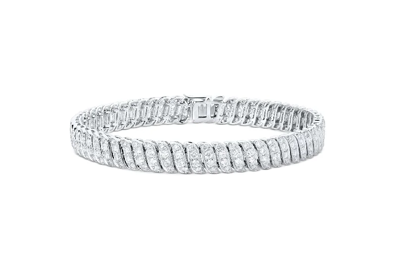 White Gold Scrolled Diamond Bracelet