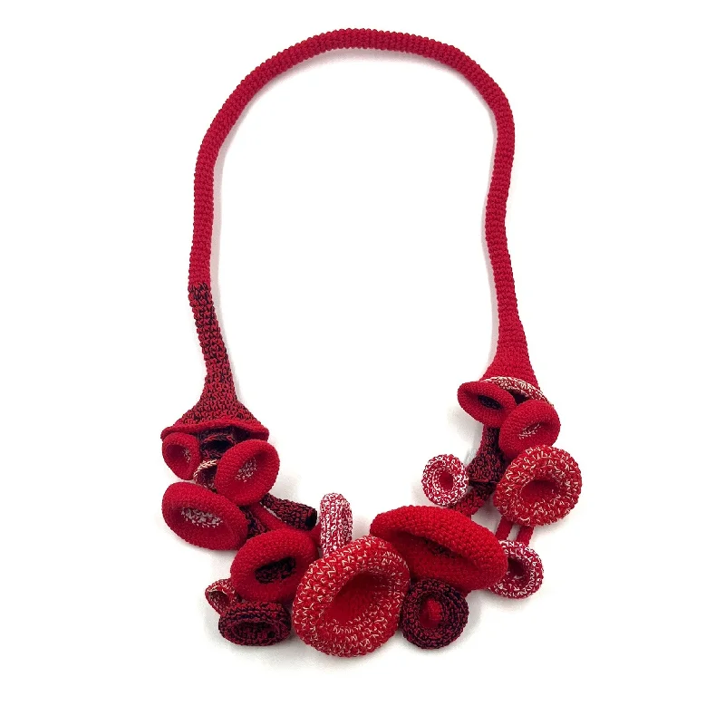 Jin Yuri - Dark Red Cotton Coral Necklace